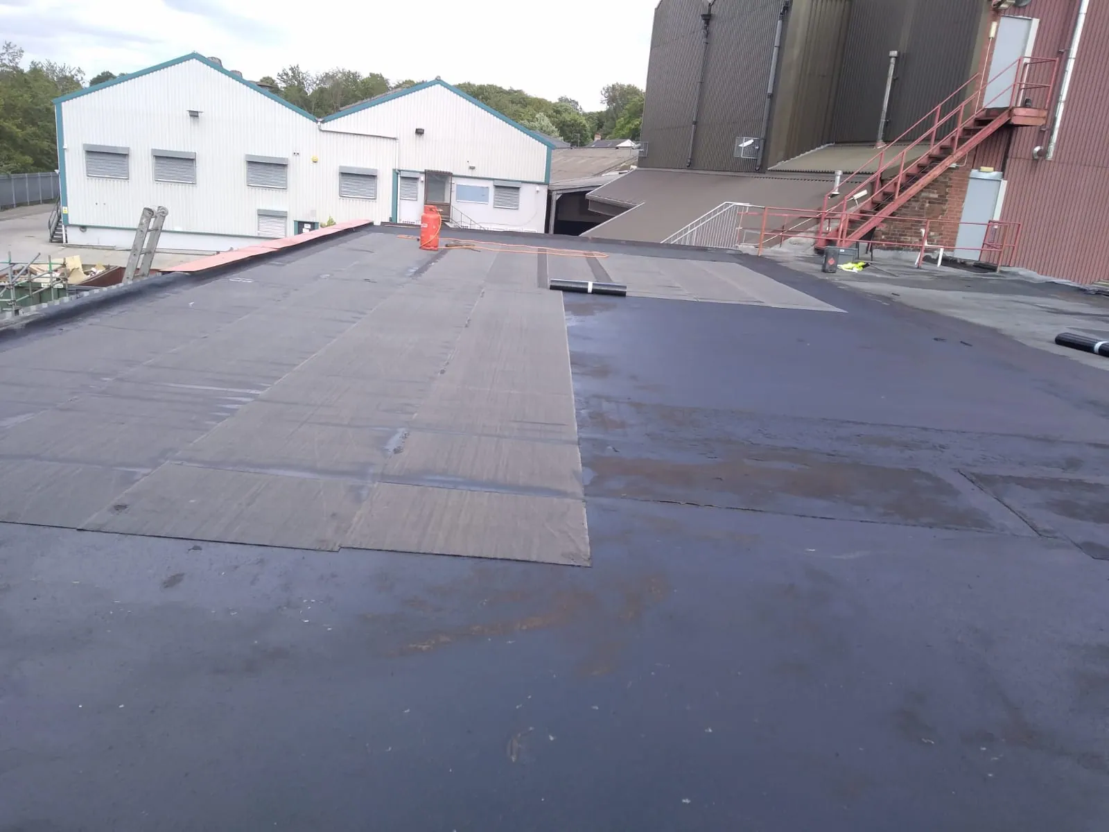Commercial roofing — first project photograph